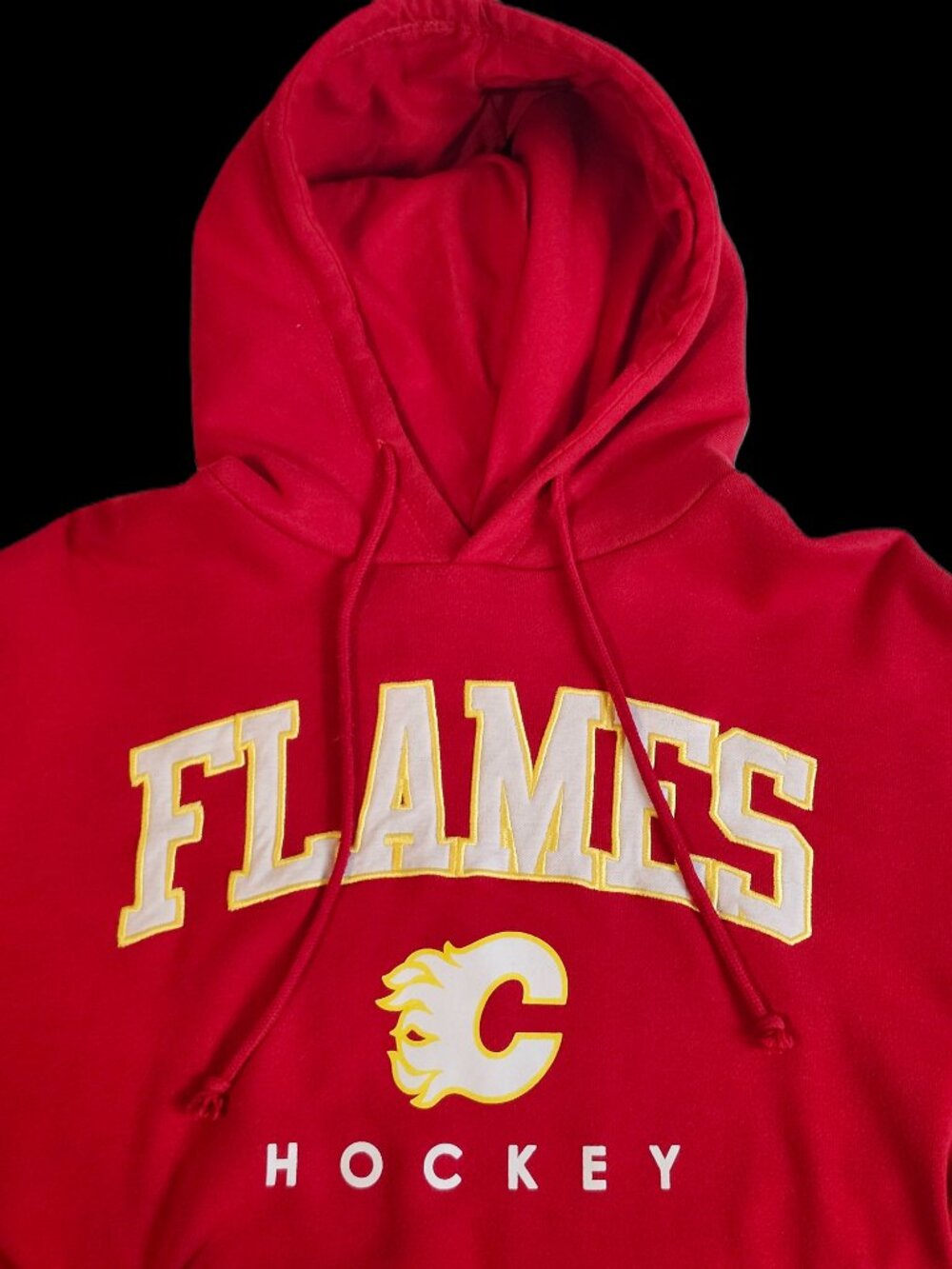 Calgary Flames Hoodie – XL – Red Team Logo Sweatshirt – Excellent Condition